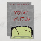 フランケンシュタインのハローウィンパーティの招待状 招待状 (正面/裏面)