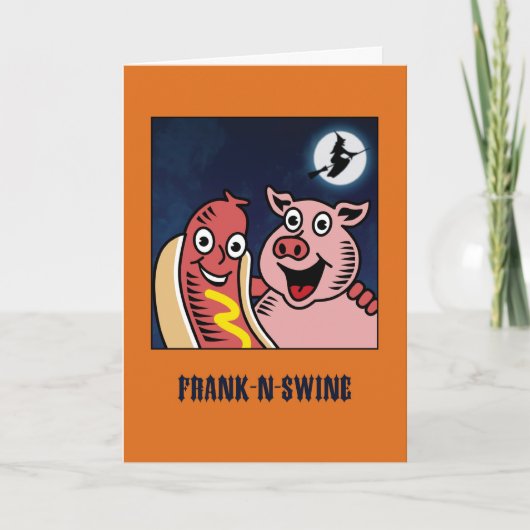 フランケンシュタインのパロディおもしろいなハロウィン カード (正面)