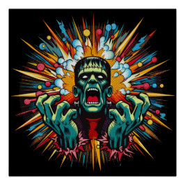 フランケンシュタインのメルトダウン光沢ポスター ポスター