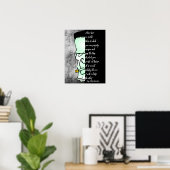 フランケンシュタインのモンスターシェリーラブ&レイジ引用文 ポスター (ホームオフィス)