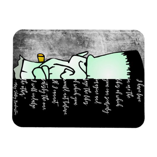 フランケンシュタインのモンスターシェリーラブ&レイジ引用文 マグネット (横)