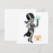 フランケンシュタインの妻 カートゥーン 招待状 (正面/裏面)