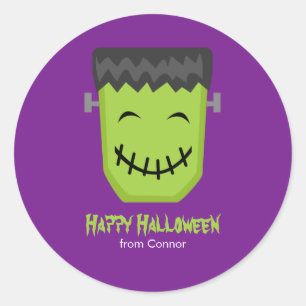 フランケンシュタインの幸せな子供ハロウィン ラウンドシール