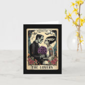 フランケンシュタインの怪物と花嫁 恋人たちのタロット カード (黄色い花)