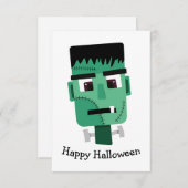 フランケンシュタインの怪物頭 招待状 (正面/裏面)