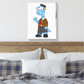 フランケンシュタインの格好をした漫画のブロントサール。 キャンバスプリント (インサイチュ (寝室))