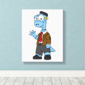 フランケンシュタインの格好をした漫画のブロントサール。 キャンバスプリント (インサイチュ (ウッドフロア))