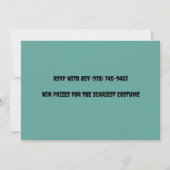 フランケンシュタインの緑と赤の怪物花嫁 招待状 (裏面)