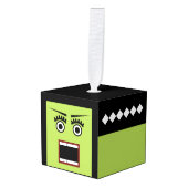 フランケンシュタインの花嫁 木製キューブ ハロウィン オーナメント (正面アングル)