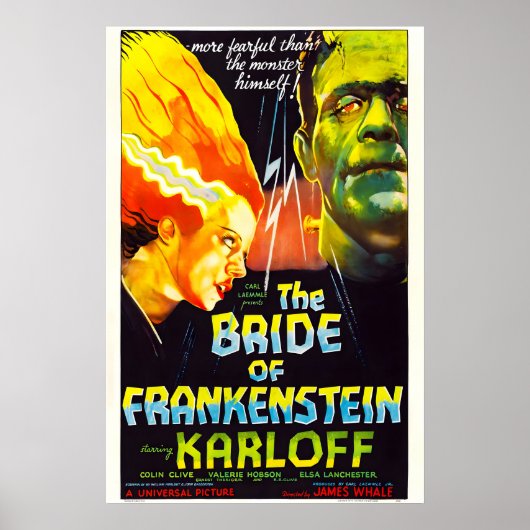 フランケンシュタインの花嫁 1935年 映画ポスター印刷 ポスター (正面)
