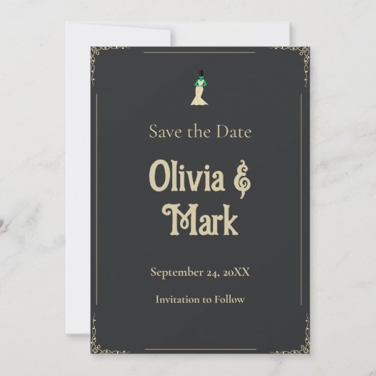 フランケンシュタインの花嫁　Save the Date | ゴシック 招待状 (正面)