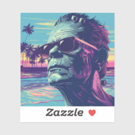 フランケンシュタインクールレトロサンセットハロウィーン シール