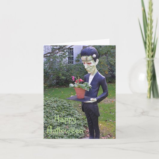 フランケンシュタインハロウィンのメッセージカード カード (正面)