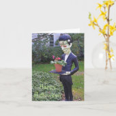 フランケンシュタインハロウィンのメッセージカード カード (黄色い花)