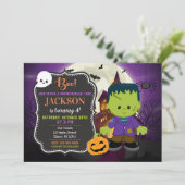 フランケンシュタインハロウィンの誕生日の招待状 招待状 (スタンド正面)