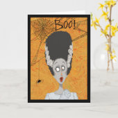 フランケンシュタインハロウィンカードのかわいい花嫁 カード (黄色い花)