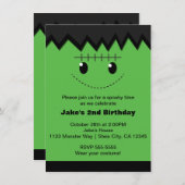 フランケンシュタインハロウィンキュートキッズパーティの招待状 招待状 (正面/裏面)