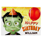 フランケンシュタインハロウィーン子供の誕生日 ラージペーパーバッグ