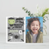 フランケンシュタインハロウィーン誕生日パーティーの招待状 招待状 (スタンド正面)