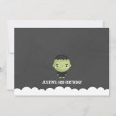 フランケンシュタインハロウィーン誕生日パーティーの招待状 招待状 (裏面)