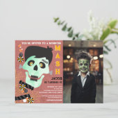 フランケンシュタインハロウィーン誕生日フォト招待状 招待状 (スタンド正面)