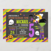 フランケンシュタインハロウィーン誕生日招待状 招待状 (正面/裏面)