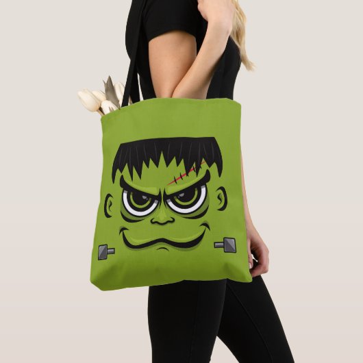 フランケンシュタインハロウィーン顔 トートバッグ (クローズアップ)
