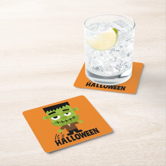 フランケンシュタインハロウィーン スクエアペーパーコースター (インサイチュ)