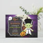 フランケンシュタインブライドハロウィーン誕生日招待状 招待状 (スタンド正面)