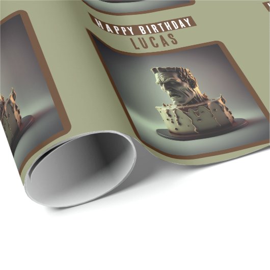 フランケンシュタインヘッドチョコレートケーキ ラッピングペーパー (ロールコーナー)