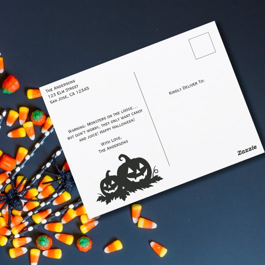 フランケンシュタインミイラ死神かわいい猫ハロウィーン ポストカード