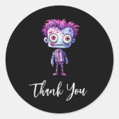 フランケンシュタインモンスタおもしろいー・ハロウィーンおもしろいありがとう ラウンドシール (正面)