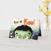 フランケンシュタインモンスターおもしろい子供の誕生日 カード (黄色い花)