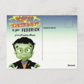 フランケンシュタインモンスターおもしろい子供の誕生日 ポストカード (裏面)