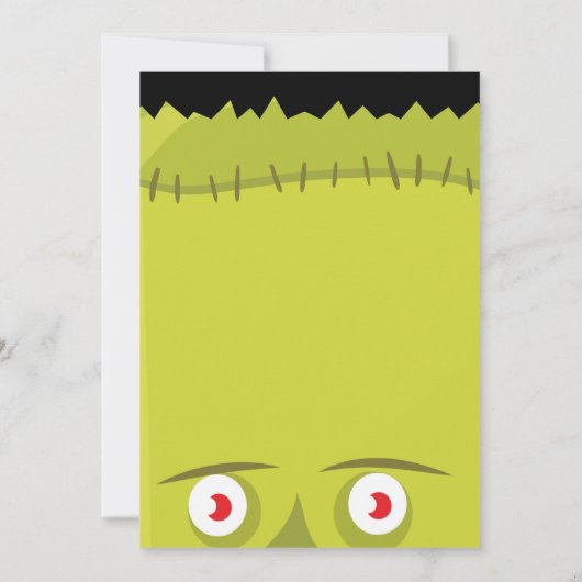 フランケンシュタインモンスタースプーキーハローウィンパーティ 招待状 (裏面)