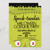 フランケンシュタインモンスタースプーキーハローウィンパーティ 招待状 (正面/裏面)