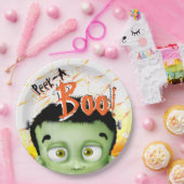 フランケンシュタインモンスターブー誕生日パーティーをのぞく ペーパープレート (パーティー)