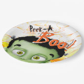 フランケンシュタインモンスターブー誕生日パーティーをのぞく ペーパープレート (アングル)