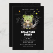 フランケンシュタインモンスターベ不気味アーハローウィンパーティ 招待状 (正面/裏面)