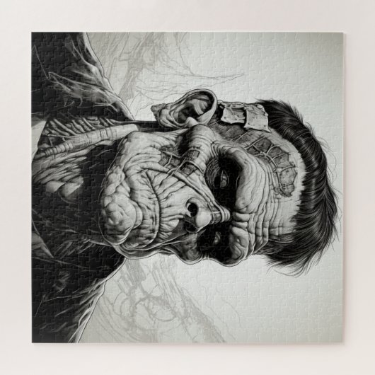 フランケンシュタインモンスターラインスケッチパズル ジグソーパズル (横)