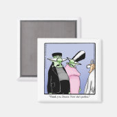 フランケンシュタインモンスタ笑わされるー・ユーモア・マグネット マグネット (正面/裏面)