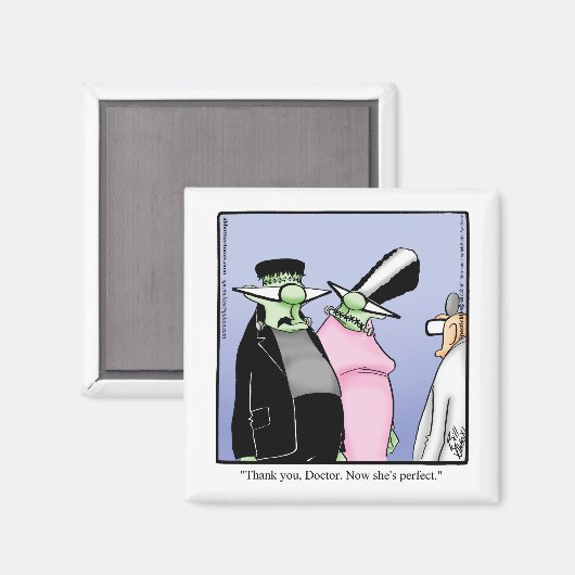 フランケンシュタインモンスタ笑わされるー・ユーモア・マグネット マグネット (正面/裏面)