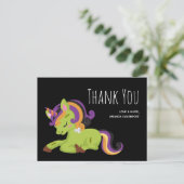 フランケンシュタインユニコーンハロウィンスケッチありがとう ポストカード (スタンド正面)