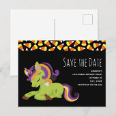 フランケンシュタインユニコーン誕生日Save the Date インビテーションポストカード (正面/裏面)