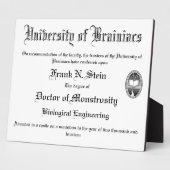 フランケンシュタイン卒業証書 フォトプラーク (側面)