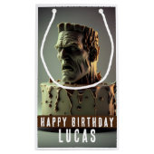 フランケンシュタイン誕生日チョコレートケーキ – スモールペーパーバッグ (裏面)