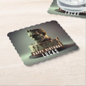 フランケンシュタイン誕生日チョコレートケーキ –  ペーパーコースター (アングル)