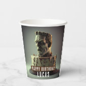 フランケンシュタイン誕生日チョコレートケーキ – 紙コップ (裏面)