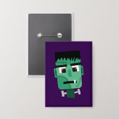 フランケンシュタイン・モンスターズヘッド 缶バッジ (正面/裏面)