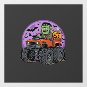 フランケンシュタイン モンスタートラック ハロウィングラフィック デザイン ウィンドウサイン